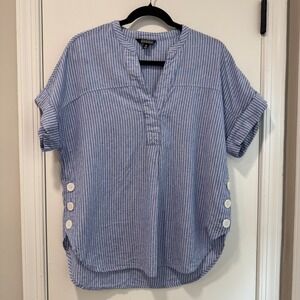 Nicole Miller Blue and White Striped Tunic